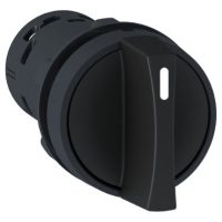 Monolithic selector switch, Harmony XB7, plastic, black, 22mm, stay put, 3 positions, stay put, 2NO